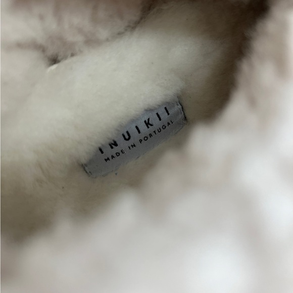 INUIKII Tan Shearling Lined Suede Platform Lace Up Low Winter Comfort Boots 38 - Picture 8 of 10